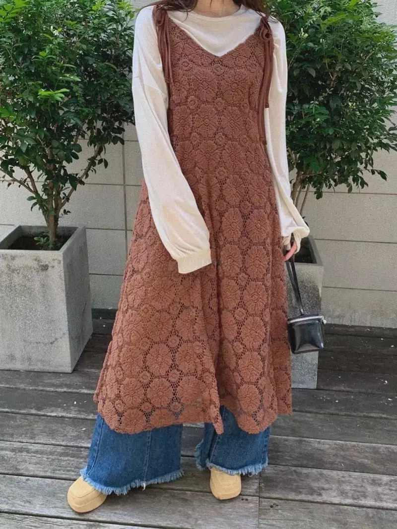 Melted - Korean Women Fashion - #womensfashion - Rose One-piece - 6
