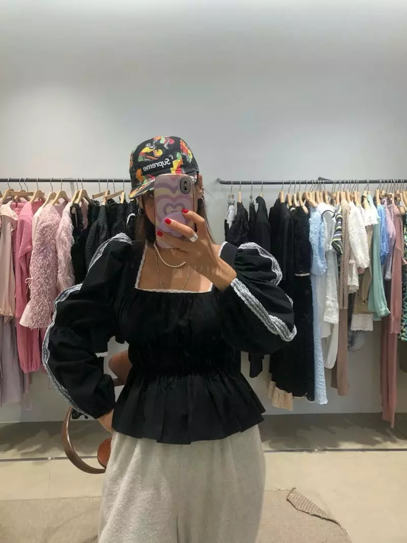Melted - Korean Women Fashion - #womensfashion - Lace Berry Blouse - 6