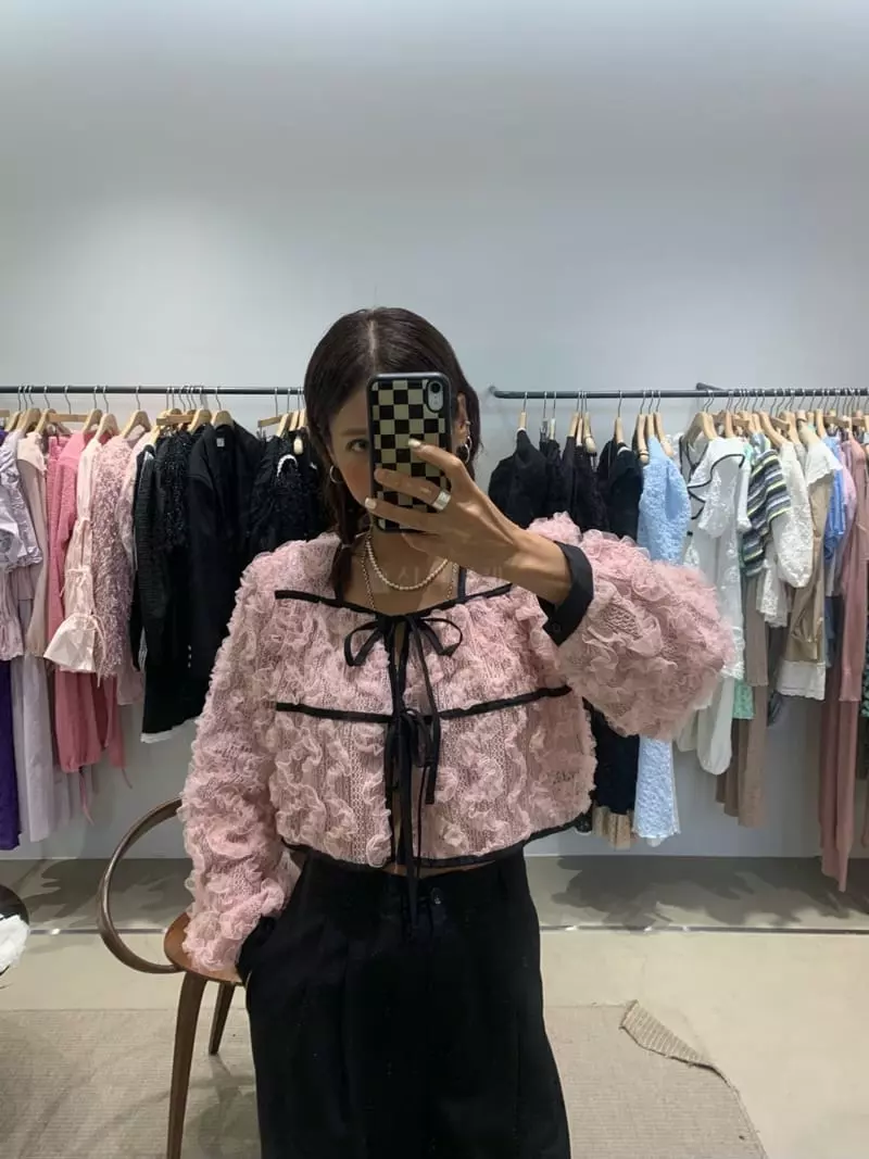 Melted - Korean Women Fashion - #momslook - Mesh Piping Blouse - 4