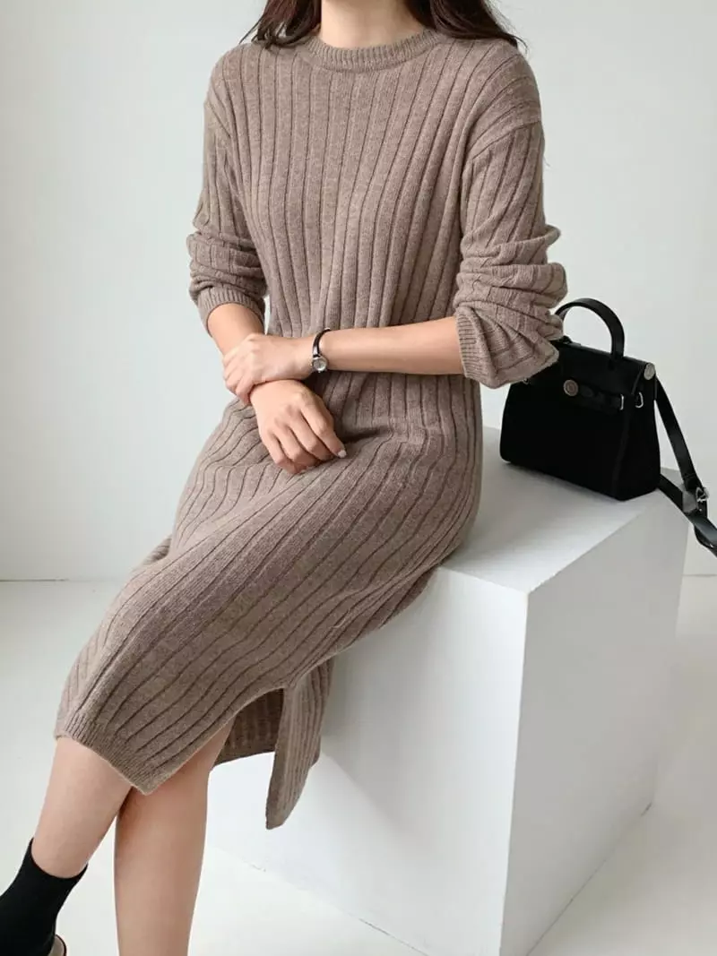 Mer - Korean Women Fashion - #momslook - Muse Rib One-piece - 10