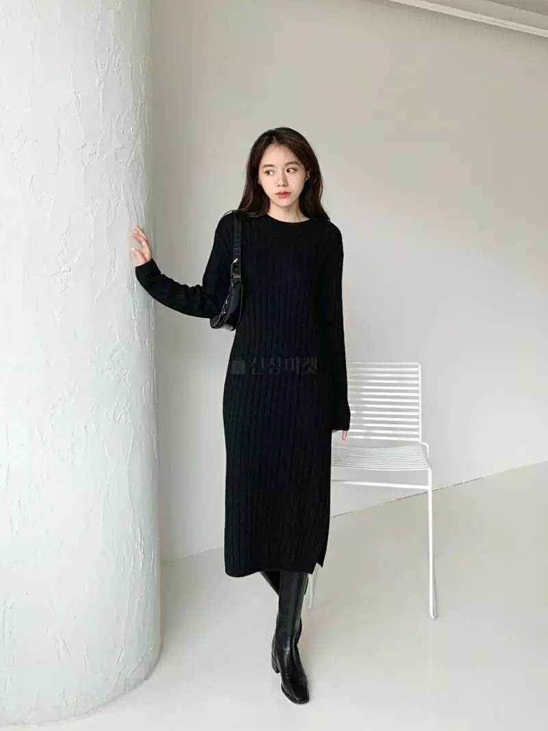 Mer - Korean Women Fashion - #thelittlethings - Muse Rib One-piece - 4