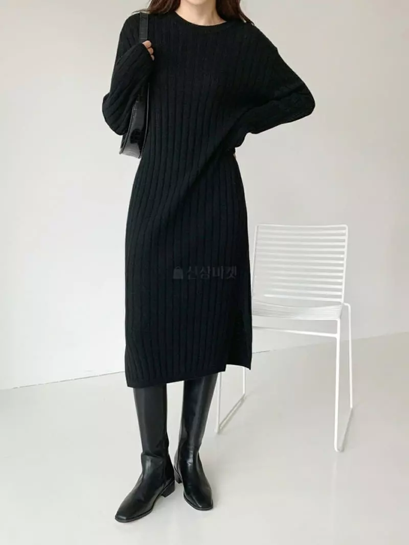 Mer - Korean Women Fashion - #momslook - Muse Rib One-piece - 6