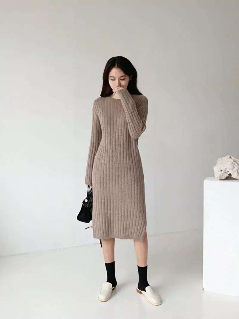 Mer - Korean Women Fashion - #momslook - Muse Rib One-piece - 8