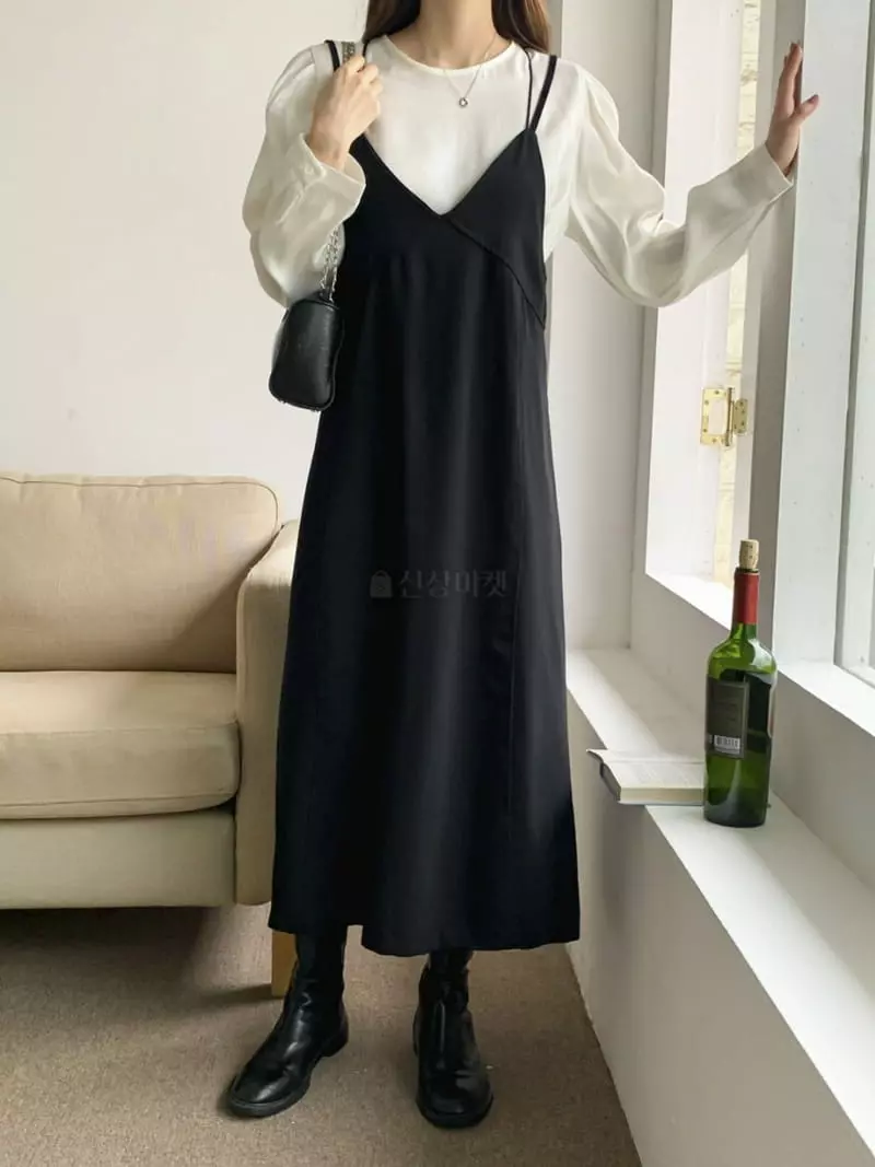 Mer - Korean Women Fashion - #vintagekidsstyle - X Sleeveless One-piece - 4