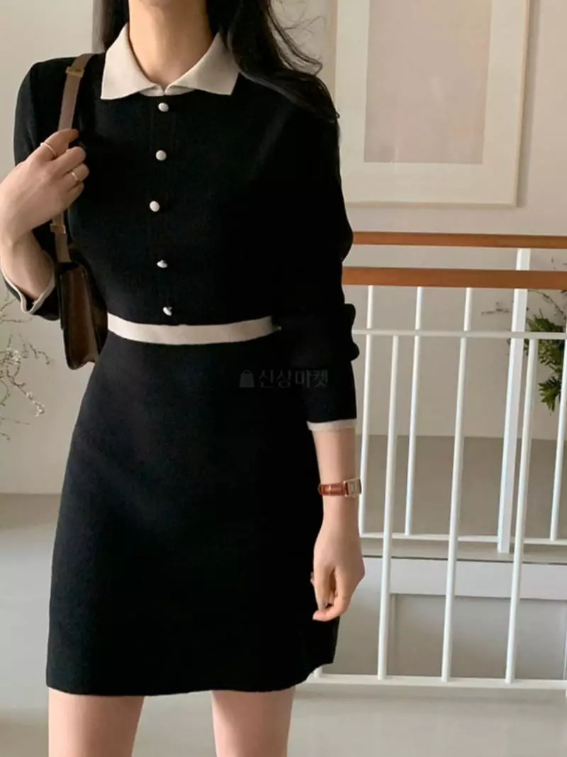 Mer - Korean Women Fashion - #restrostyle - Corin Knit One-piece - 2