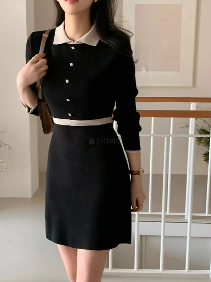 Mer - Korean Women Fashion - #romanticstyle - Corin Knit One-piece - 3