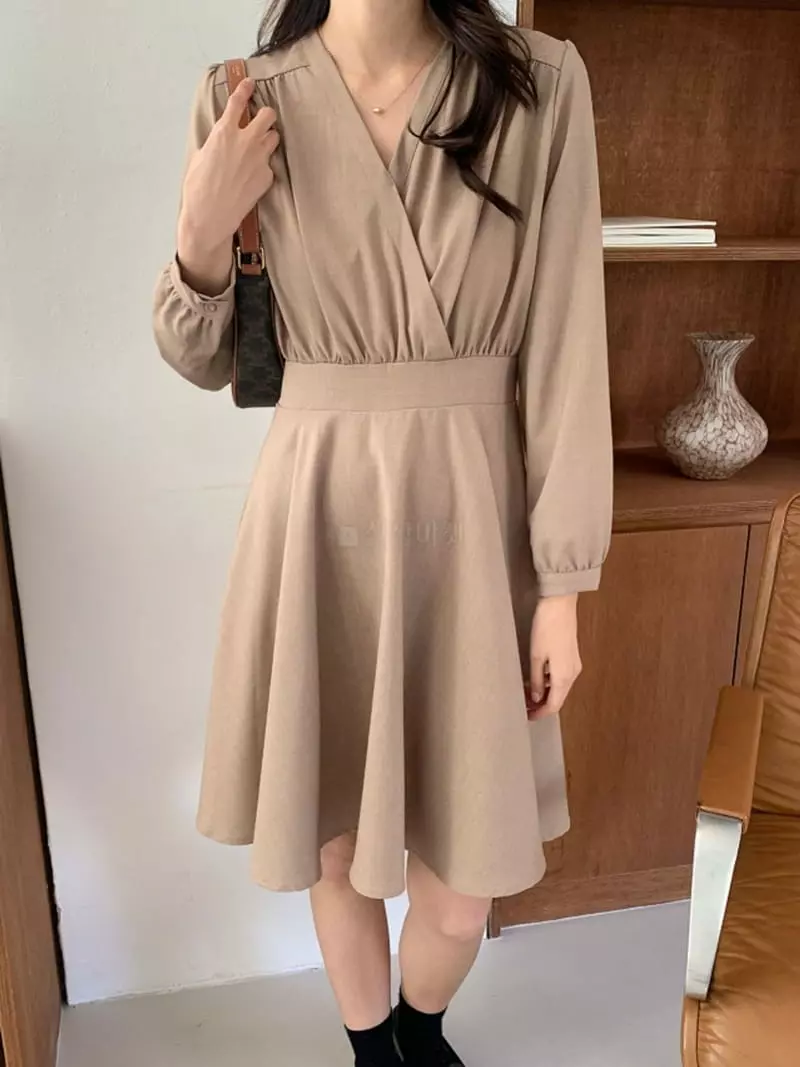Mer - Korean Women Fashion - #romanticstyle - Jame Wrap One-piece - 2