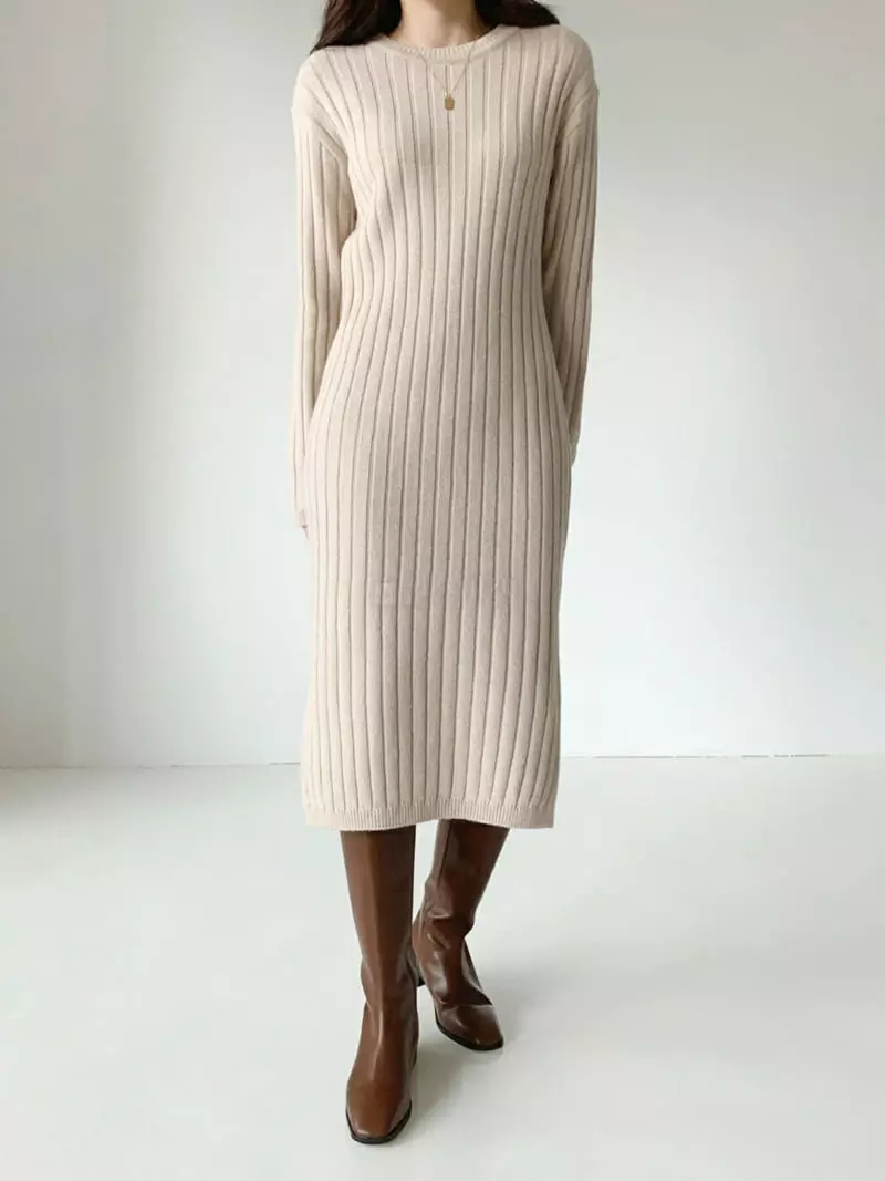 Mer - Korean Women Fashion - #thatsdarling - Muse Rib One-piece - 2