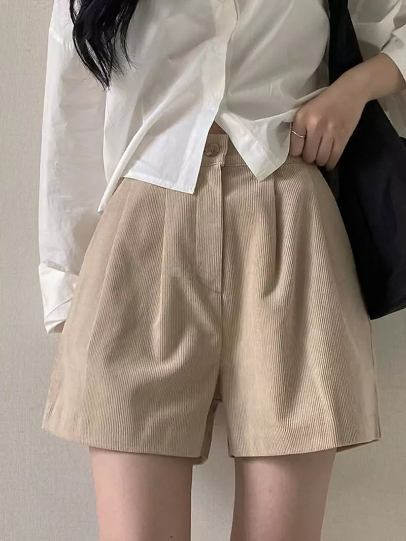 Mer - Korean Women Fashion - #thelittlethings - Rib Shorts - 2