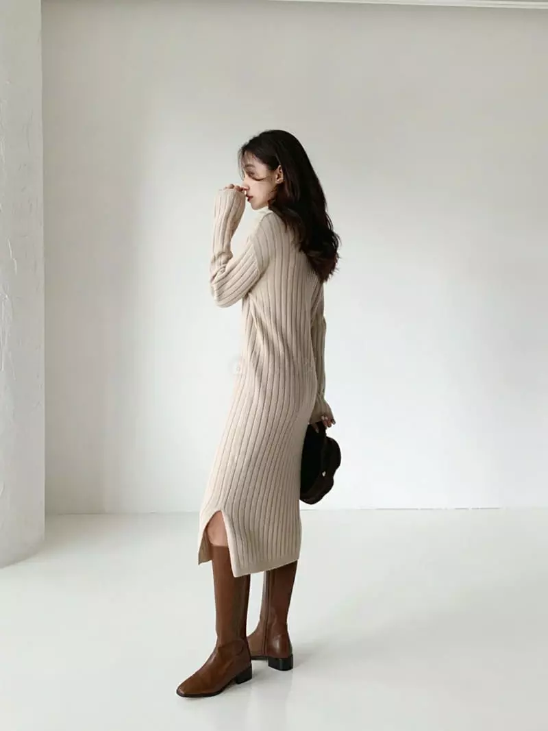 Mer - Korean Women Fashion - #thelittlethings - Muse Rib One-piece - 3