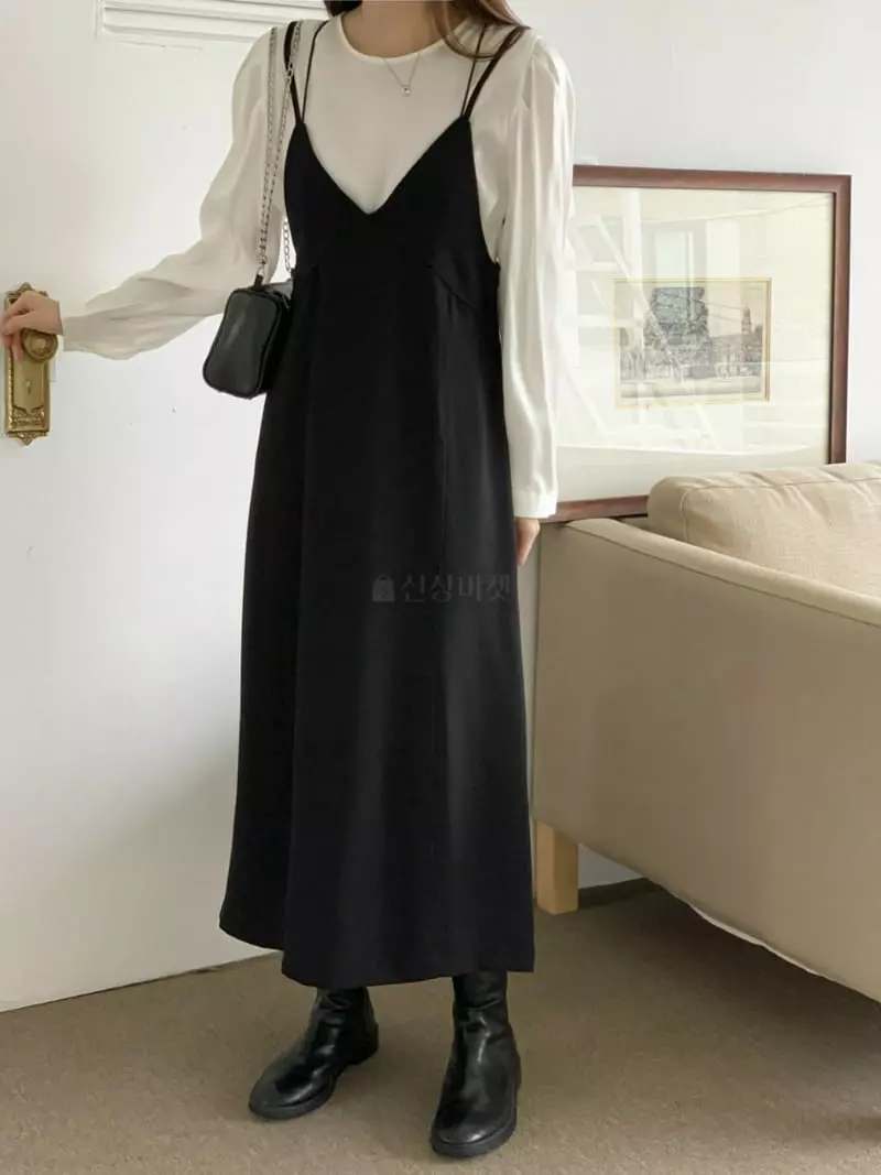 Mer - Korean Women Fashion - #vintageinspired - X Sleeveless One-piece - 2