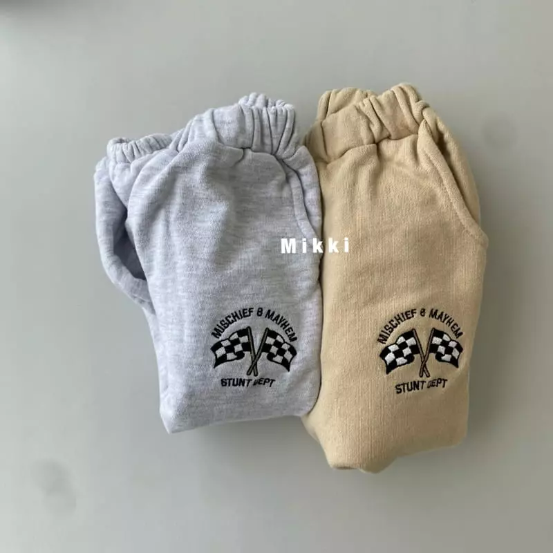 Mikki - Korean Children Fashion - #Kfashion4kids - Flag Embroidery Pants with Mom - 2