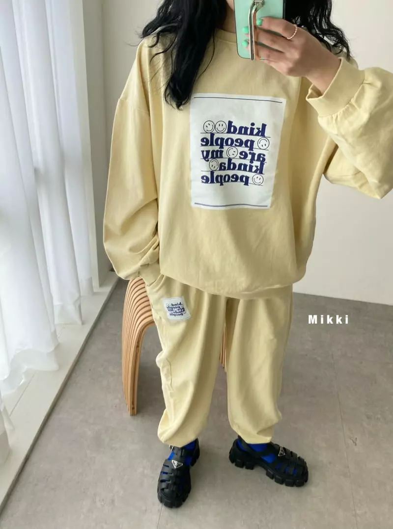 Mikki - Korean Children Fashion - #kidsstore - Sqare Smile Top Bottom Set with Mom - 10