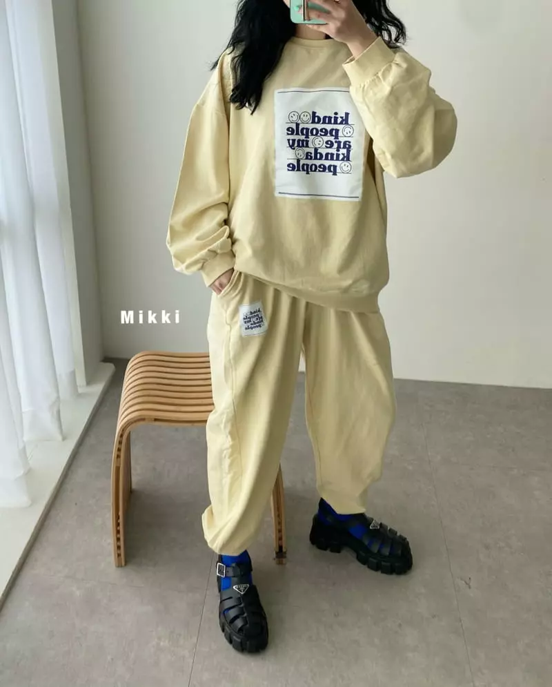 Mikki - Korean Children Fashion - #kidzfashiontrend - Sqare Smile Top Bottom Set with Mom - 11