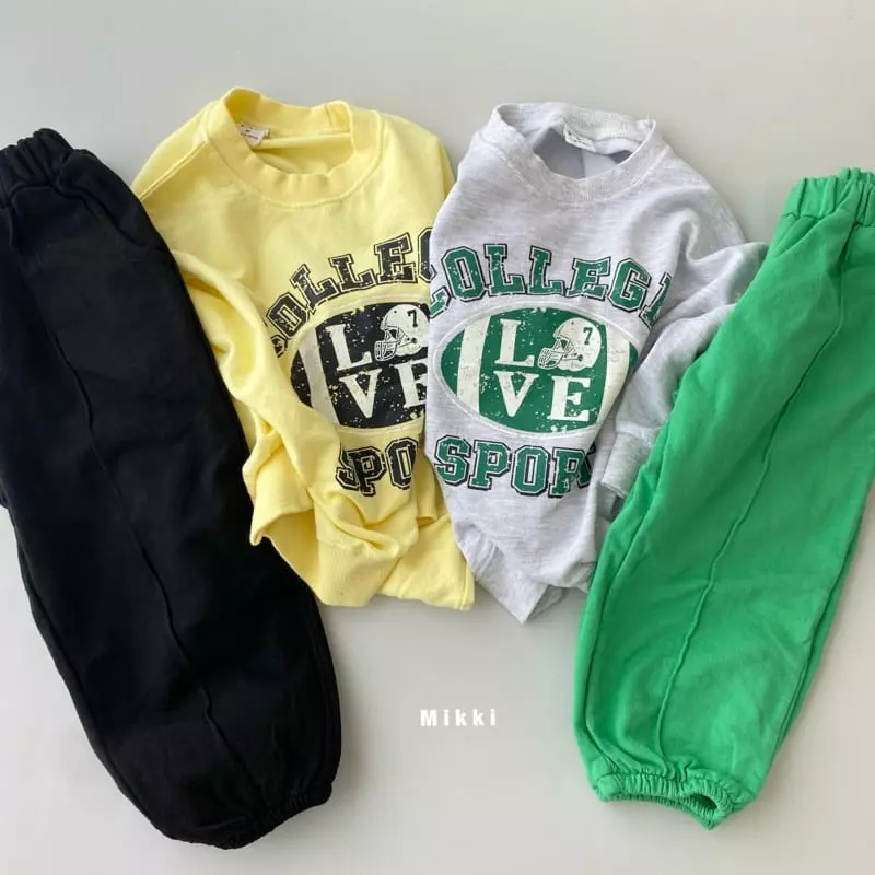 Mikki - Korean Children Fashion - #minifashionista - Rugby Color Top Bottom Set with Mom