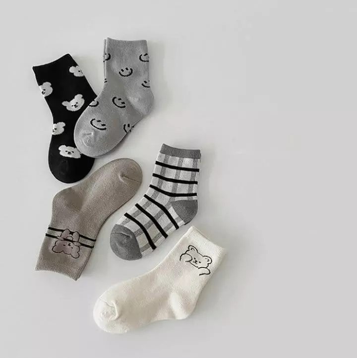 Miso - Korean Children Fashion - #Kfashion4kids - Black Cuma Socks Set - 4