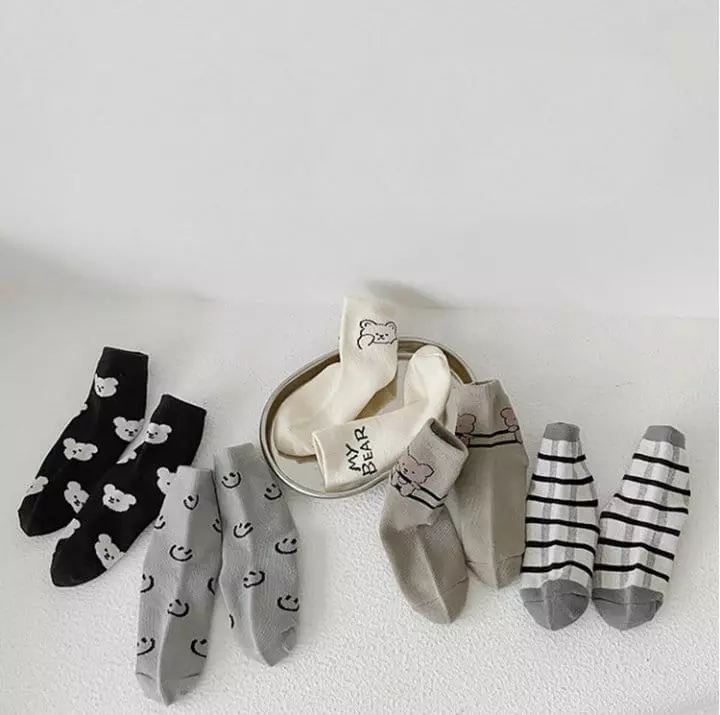 Miso - Korean Children Fashion - #magicofchildhood - Black Cuma Socks Set - 5