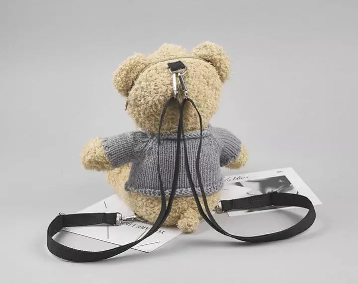 Miso - Korean Children Fashion - #magicofchildhood - Beige Bear Bag - 4