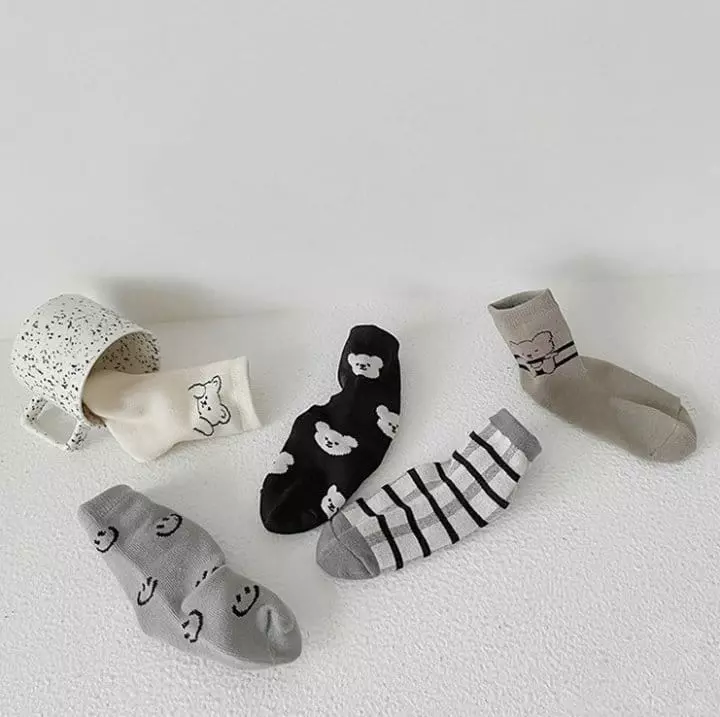 Miso - Korean Children Fashion - #minifashionista - Black Cuma Socks Set - 6