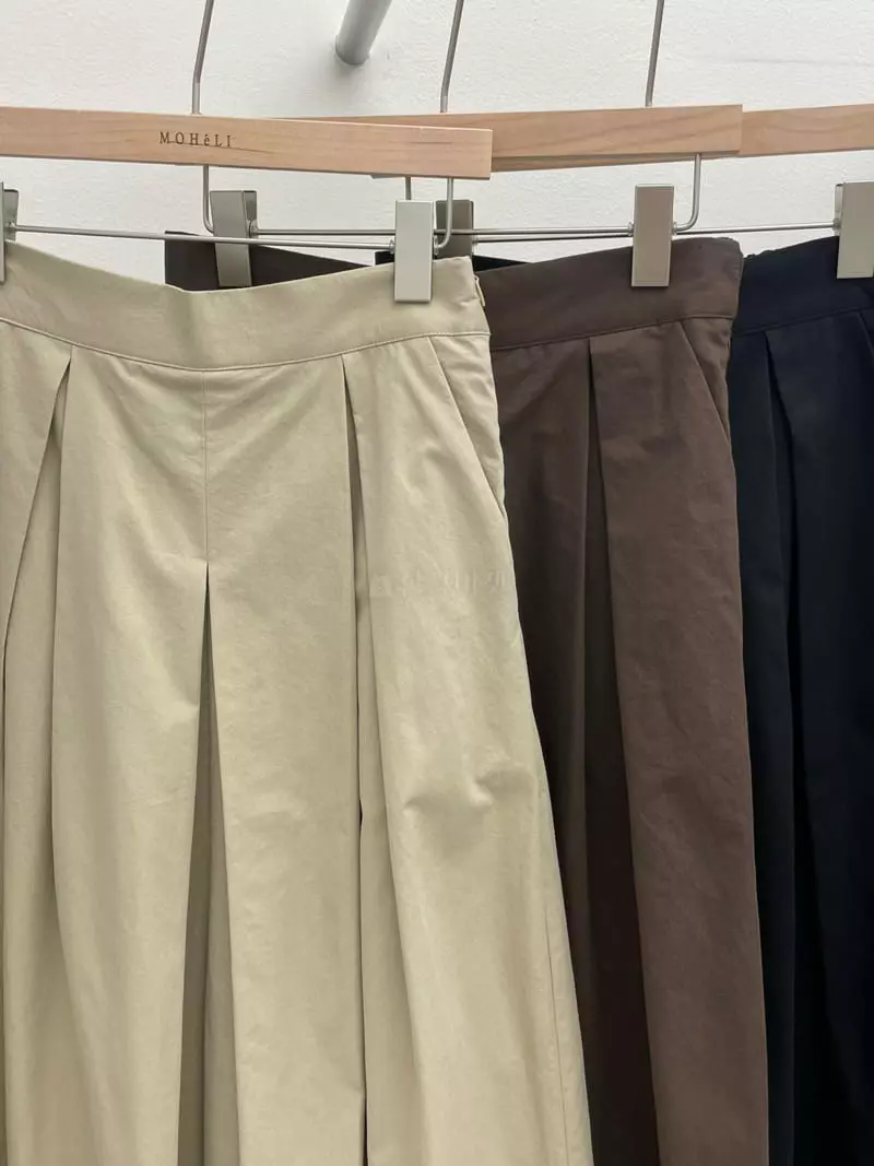 Moheli - Korean Women Fashion - #restrostyle - Pintuck Wide Pants - 6