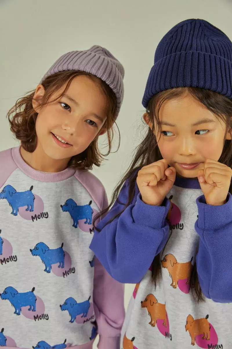 Mollybin - Korean Children Fashion - #prettylittlegirls - Dog Raglan Sweatshirt