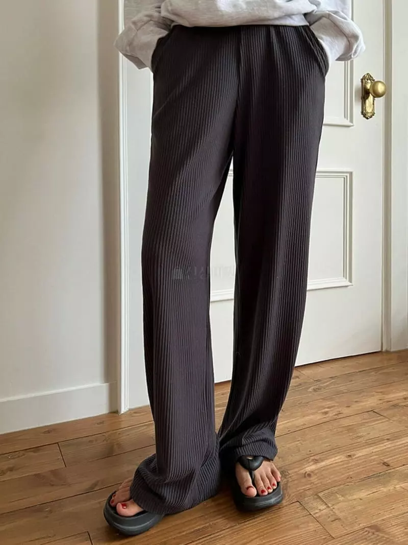 Moment - Korean Women Fashion - #momslook - Forming Rib Pants