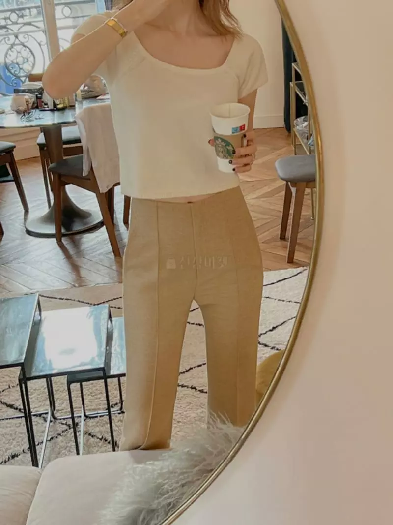 Moment - Korean Women Fashion - #momslook - Square Knit Tee - 3