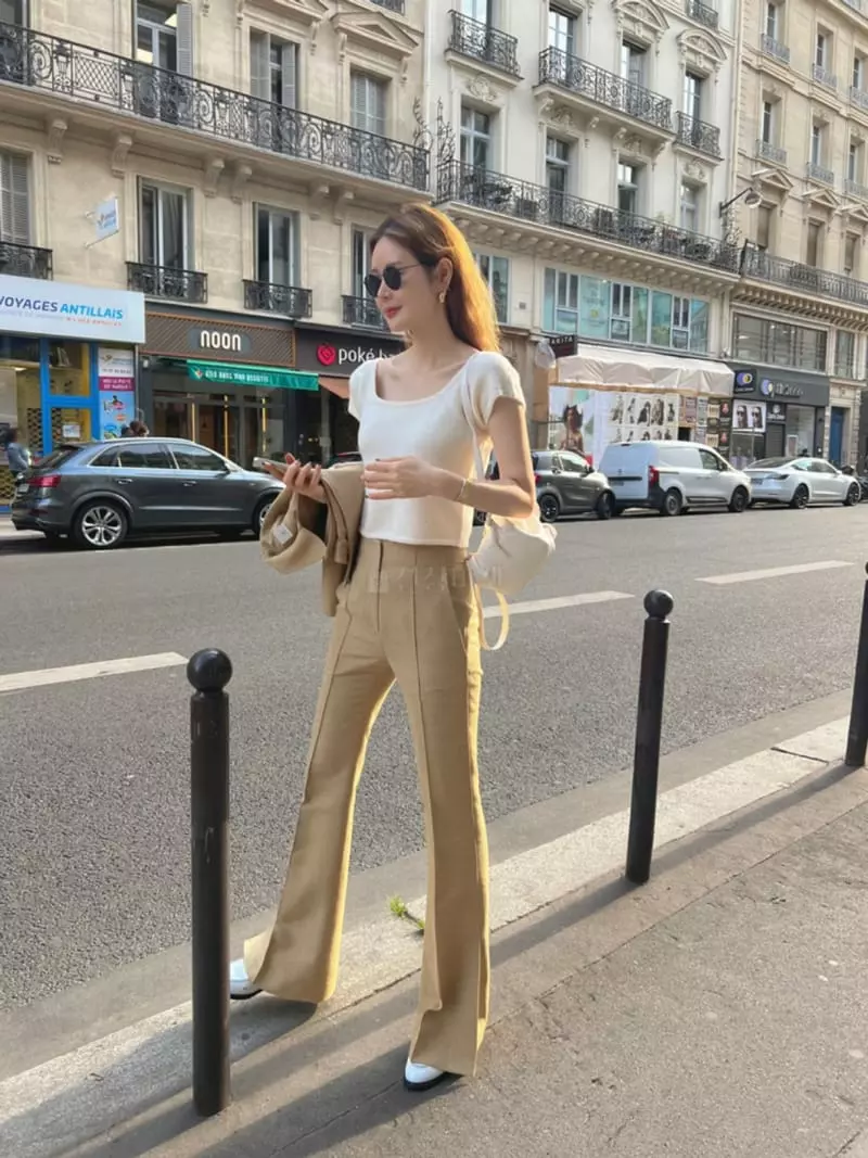 Moment - Korean Women Fashion - #momslook - Square Knit Tee - 5