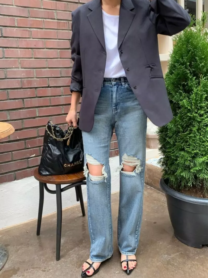 Moment - Korean Women Fashion - #momslook - Brush Jeans - 5