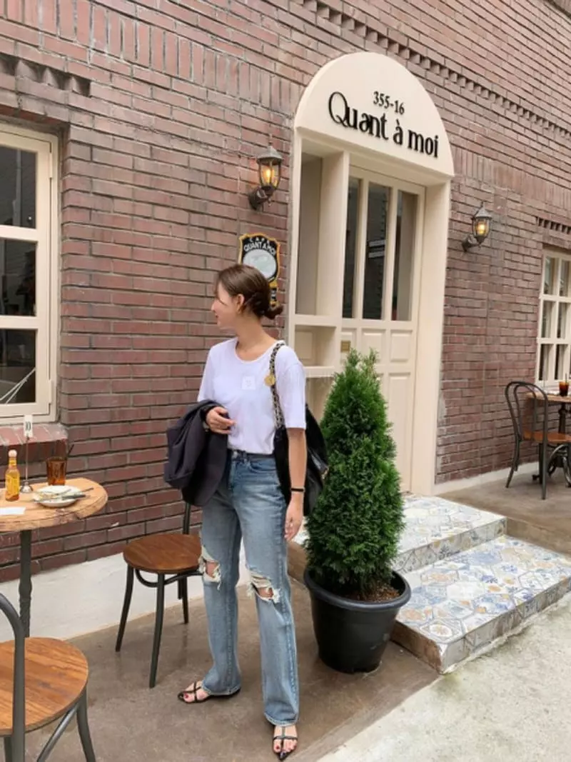 Moment - Korean Women Fashion - #momslook - Brush Jeans - 7