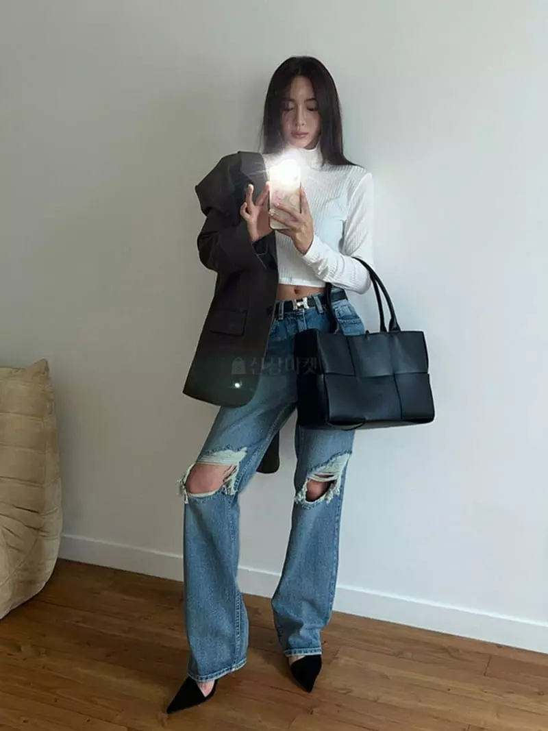 Moment - Korean Women Fashion - #momslook - Brush Jeans - 9