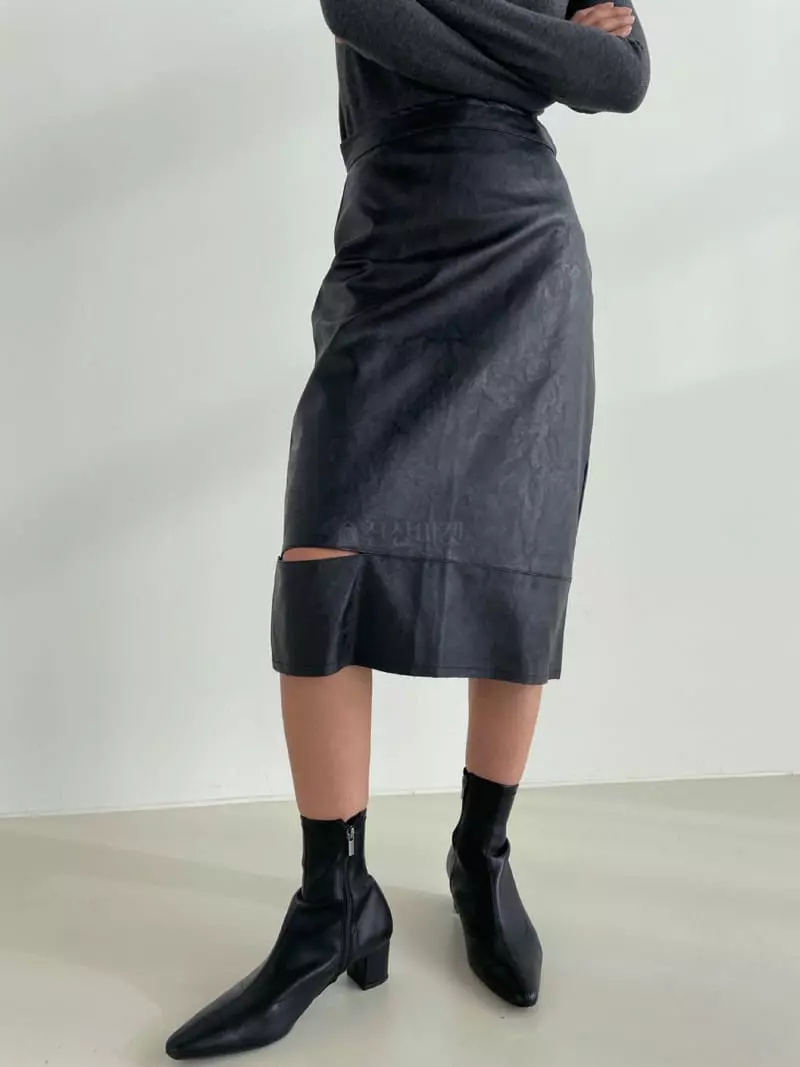 Moment - Korean Women Fashion - #momslook - Drop Slit Skirt - 5