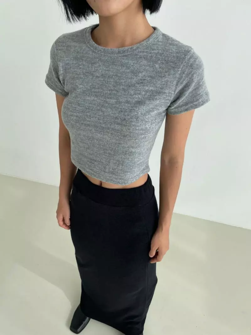 Moment - Korean Women Fashion - #womensfashion - Warm Crop Tee - 12