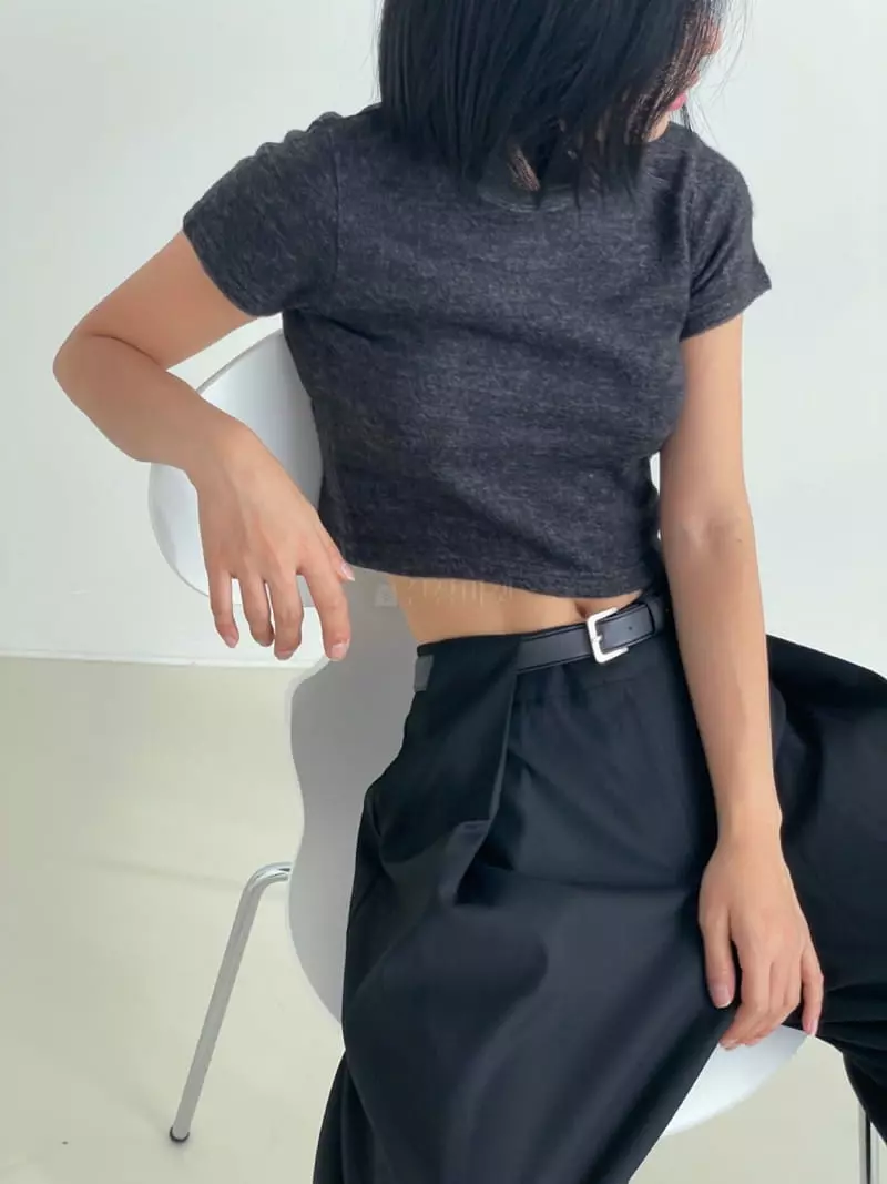 Moment - Korean Women Fashion - #womensfashion - Warm Crop Tee - 6