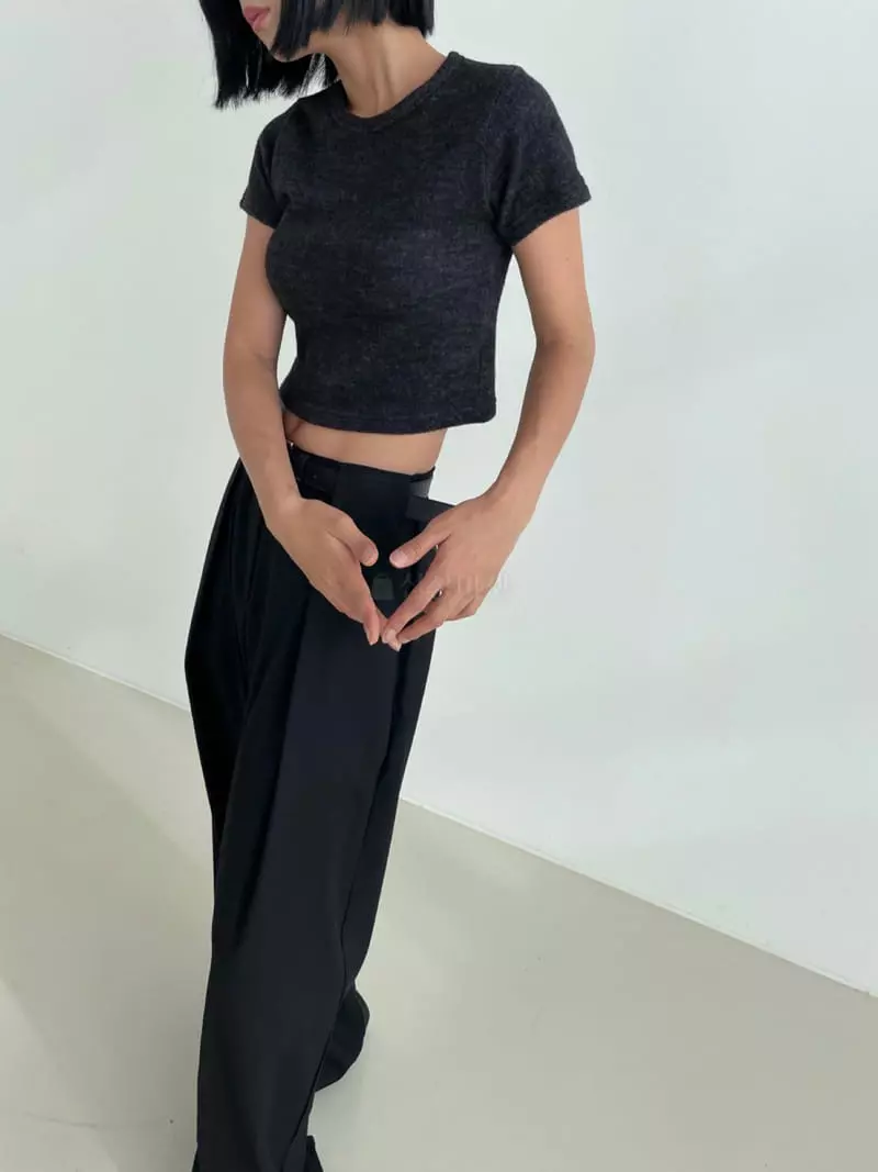 Moment - Korean Women Fashion - #womensfashion - Warm Crop Tee - 8