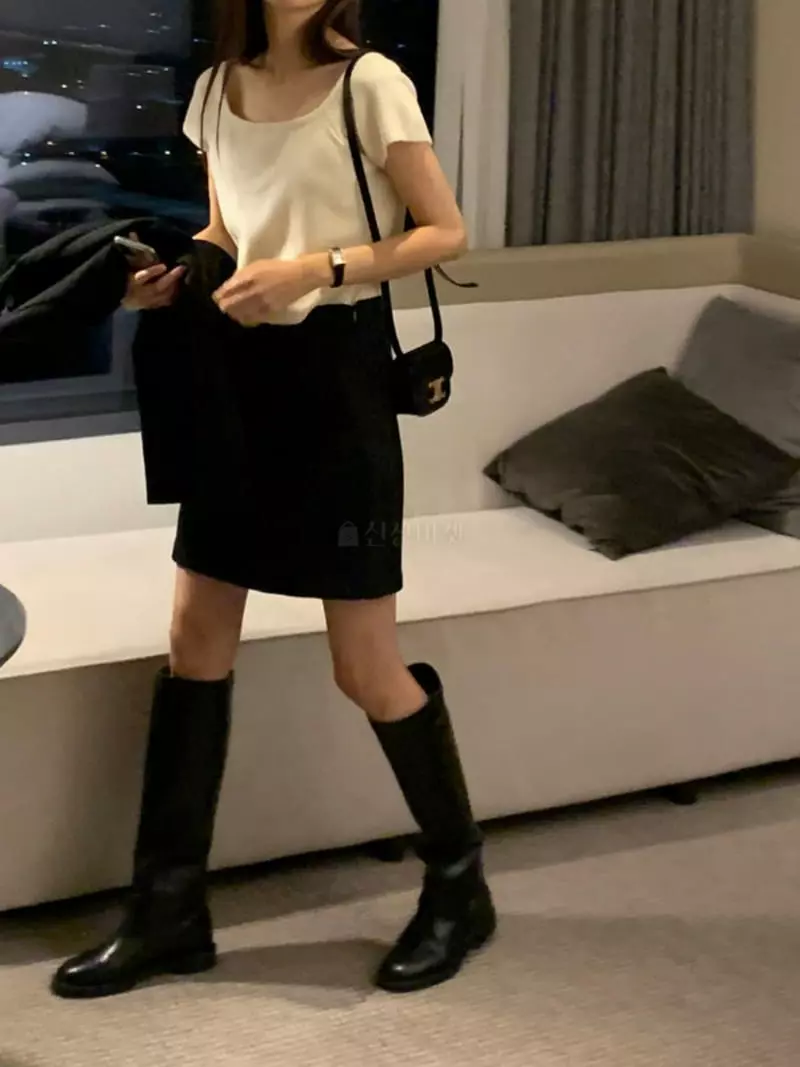 Moment - Korean Women Fashion - #womensfashion - Square Knit Tee - 12