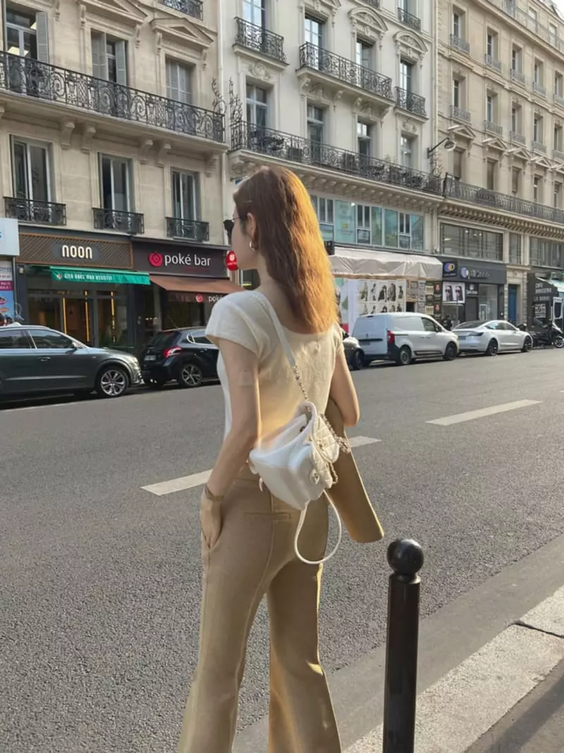 Moment - Korean Women Fashion - #momslook - Square Knit Tee - 4