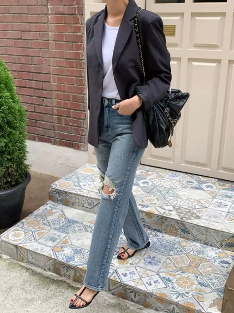 Moment - Korean Women Fashion - #momslook - Brush Jeans - 4