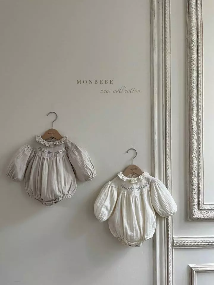 Monbebe - Korean Baby Fashion - #babyfashion - Embroidery Ellder Bodysuit - 6