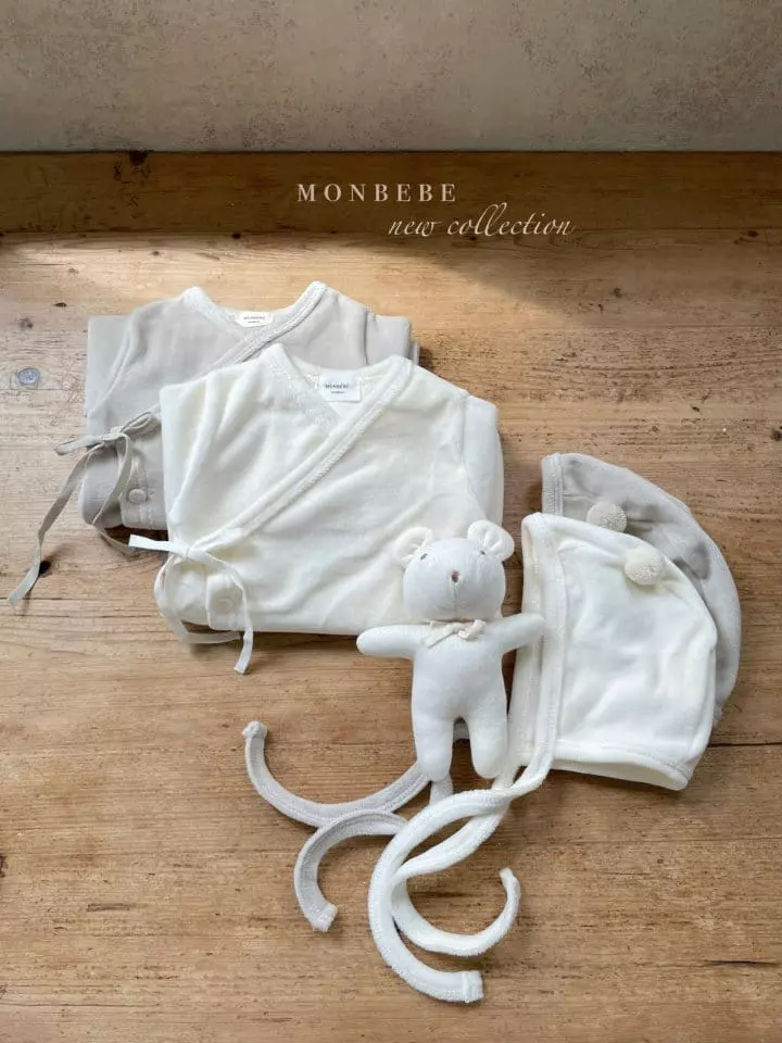 Monbebe - Korean Baby Fashion - #onlinebabyshop - Veloure Cozy Bodysuit - 2