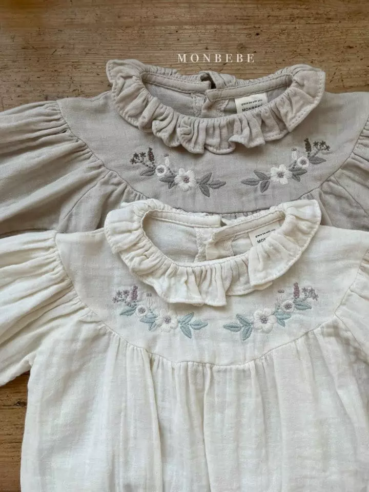 Monbebe - Korean Children Fashion - #kidsshorts - Embrodiery Blouse - 8