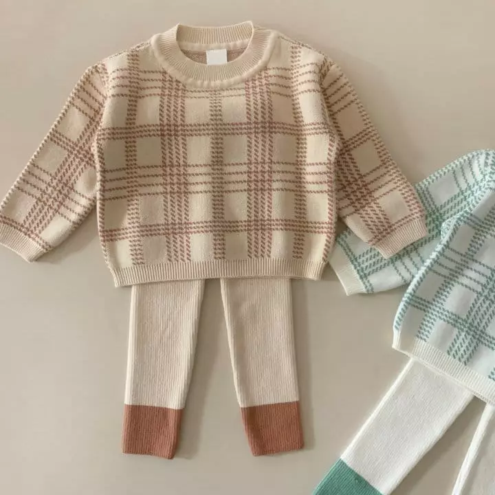 Moncher Chouchou - Korean Children Fashion - #Kfashion4kids - Knit Top Bottom Set - 3