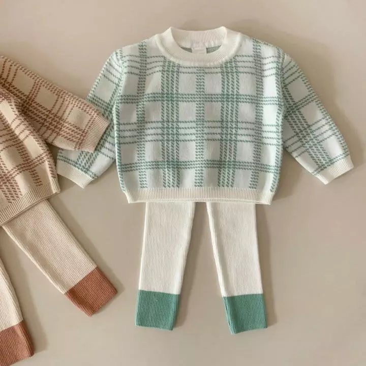 Moncher Chouchou - Korean Children Fashion - #childofig - Knit Top Bottom Set - 9