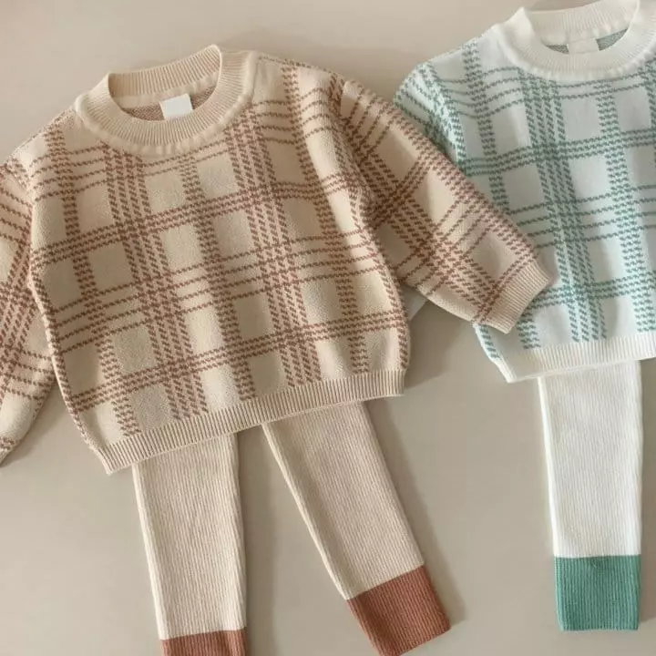 Moncher Chouchou - Korean Children Fashion - #kidsstore - Knit Top Bottom Set