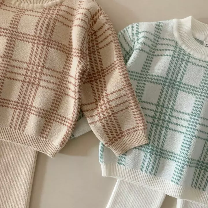Moncher Chouchou - Korean Children Fashion - #kidzfashiontrend - Knit Top Bottom Set - 2