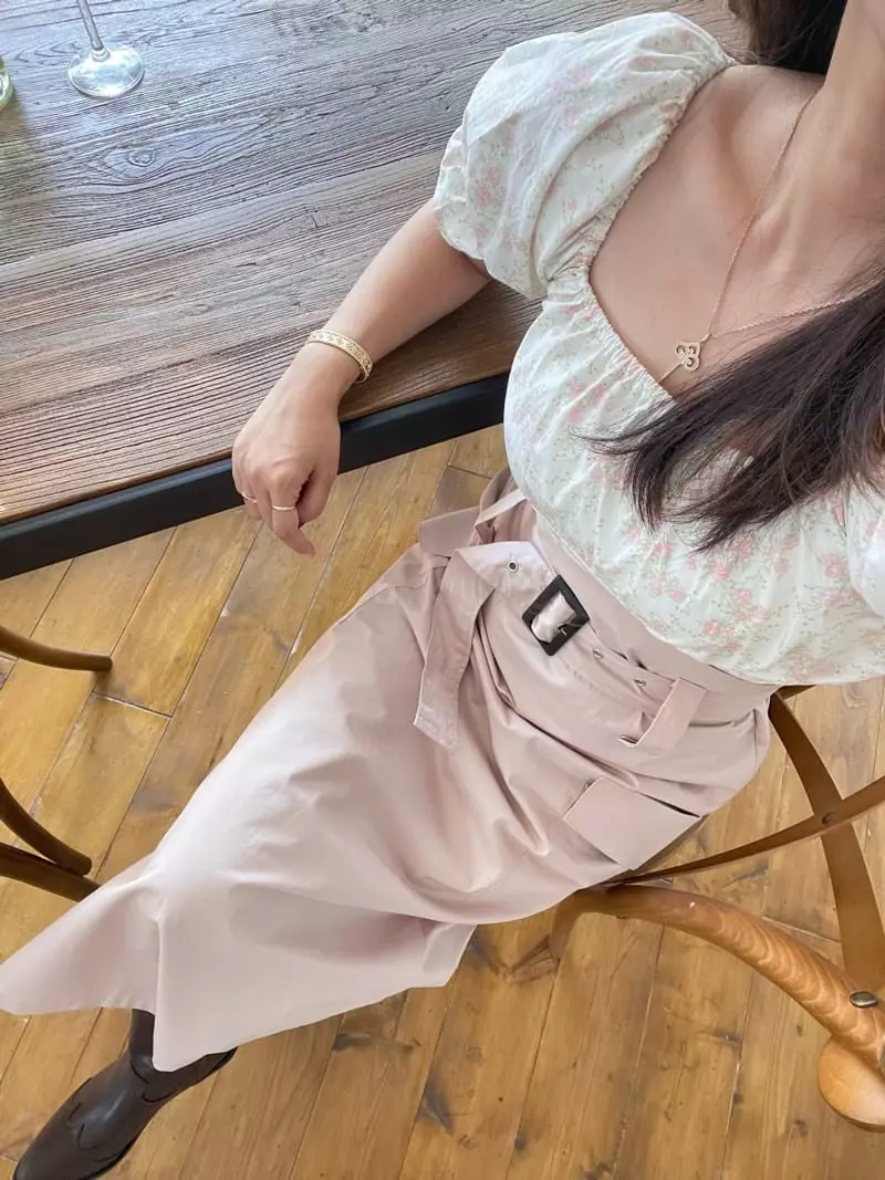 Monosenso - Korean Women Fashion - #momslook - Flower Puff Ribbon Blouse - 7