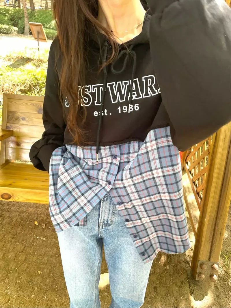 Monosenso - Korean Women Fashion - #momslook - Check Hoody - 3