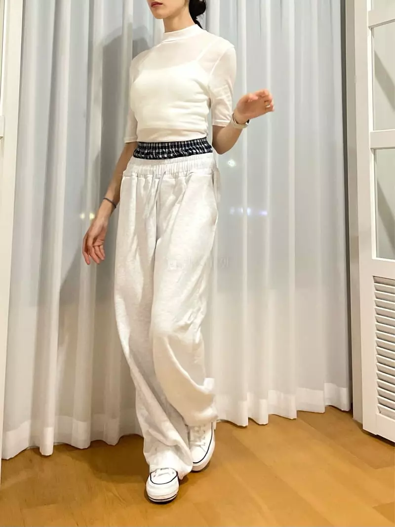 Monosenso - Korean Women Fashion - #momslook - Check Wide Pants - 8