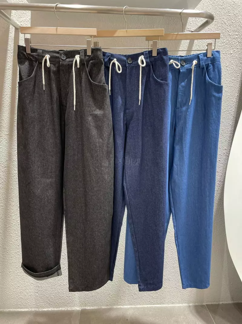 Monosenso - Korean Women Fashion - #momslook - Denim String Wide Pants - 12