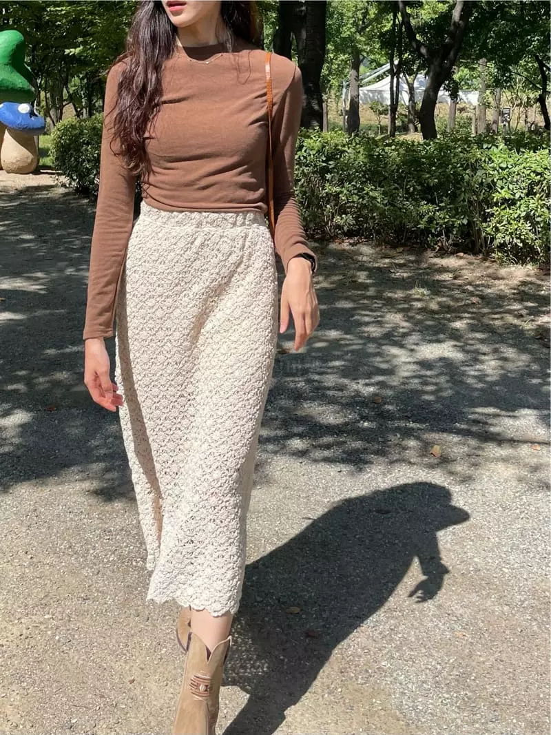 Monosenso - Korean Women Fashion - #pursuepretty - Lace Long Skirt